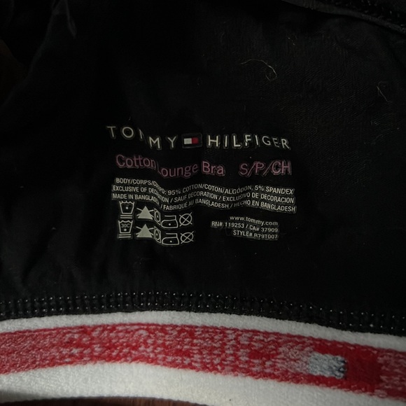 Tommy Hilfiger Black Cotton Lounge Bra No Padding Women’s Size Small - Picture 3 of 4